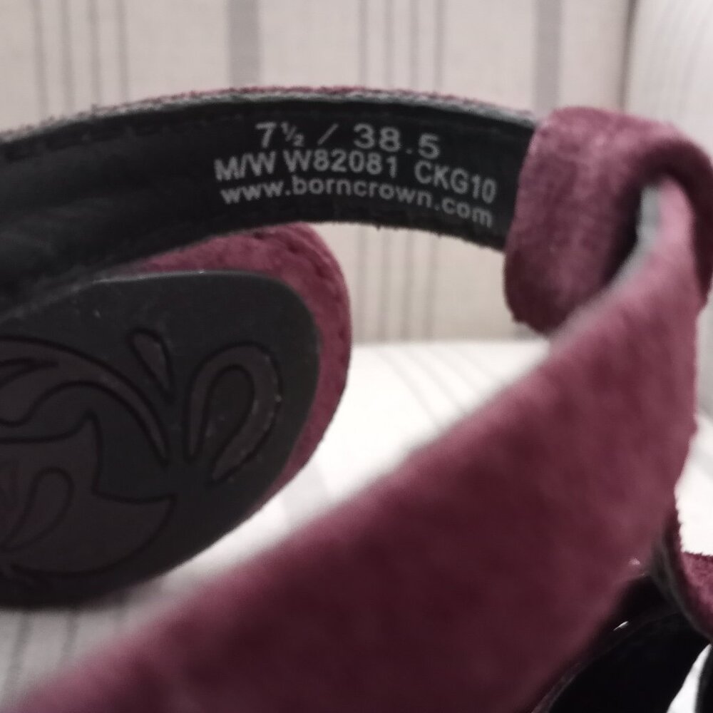 'Born Crown' Burgundy Suede T Bar Platform Size 7.5 EUC - Picture 14 of 15